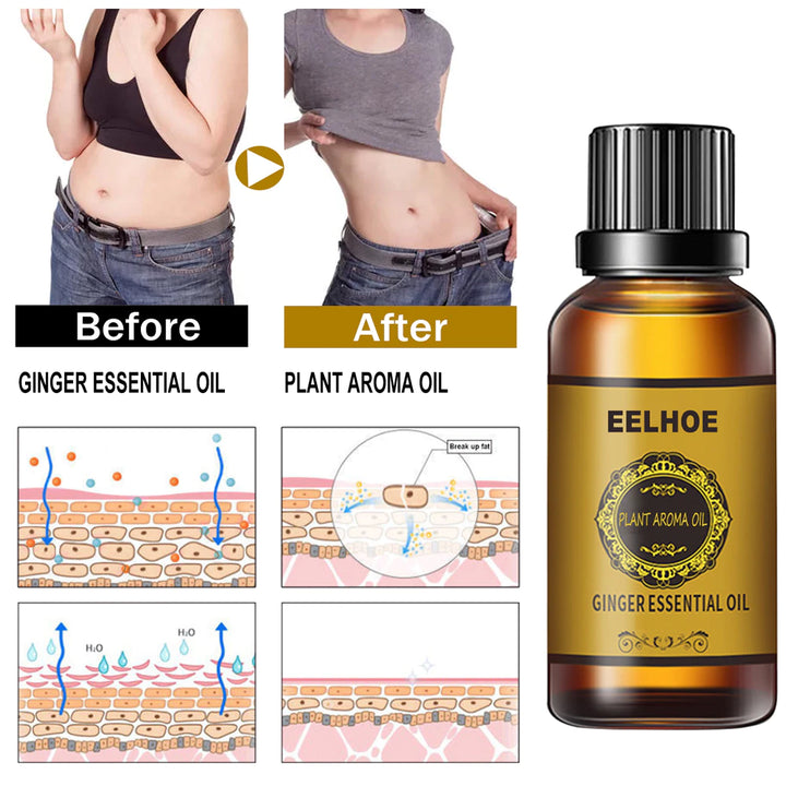 Ginger Essential Oils Body Slimming Massage Lose Weight Fat Burn Thin Leg Waist Sculpting Slim SPA Beauty Health Hair Care