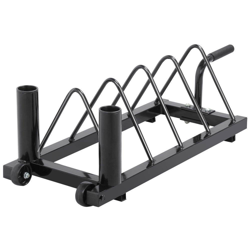 Yaheetech Weight Rack Plate Strength Fitness Rack Holder Horizontal Bumper Plate Rack for Home Gym