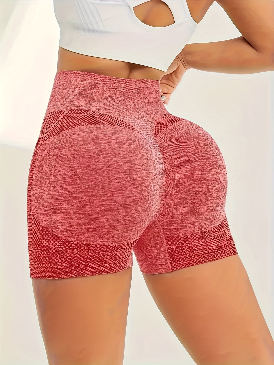 Women's 4pcs Seamless High-Waist Yoga Shorts - Stretchy, Butt-Lifting Activewear for Fitness & Training