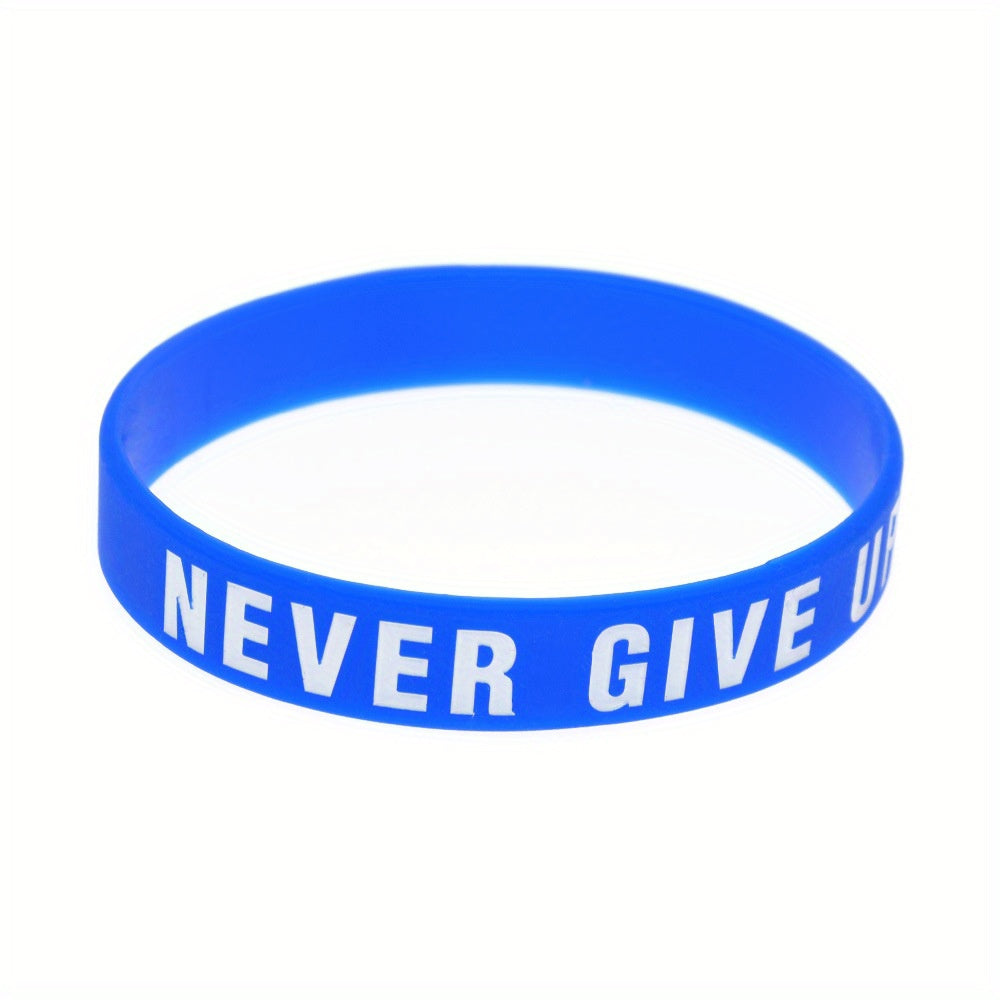 "Never Give Up" Motivational Silicone Bracelets Rubber Band Sports Wristbands Jewelry Inspirational Bracelets Gifts