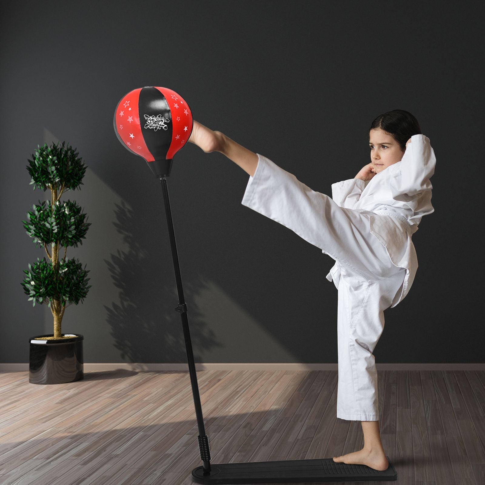 Freestanding Height Adjustable Kids Punching Bag with Stand and Air Pump