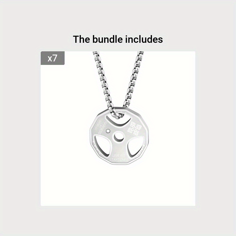 Fitness Dumbbell Pieces Sports Barbell Necklace, Men's Trendy Pendant Titanium Steel Jewelry, Versatile Accessories