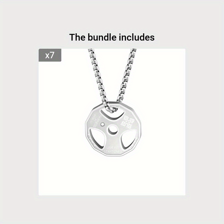 Fitness Dumbbell Pieces Sports Barbell Necklace, Men's Trendy Pendant Titanium Steel Jewelry, Versatile Accessories