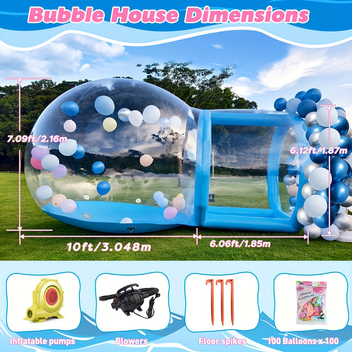 10 Ft/3 M Bubble Party House, Outdoor Transparent Dome Tent, Bubble Transparent Dome Inflatable House, Transparent Dome Balloon Garden Tent, Suitable For Birthdays, Parties, Christmas, Weddings