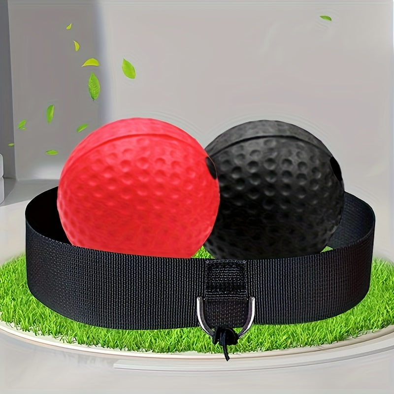 1pc Boxing Reflex Ball Headband Set for Training and Fitness - Adjustable Head-Worn Punching Speed Ball for Adults, Veteran and Beginner Boxers - Non-Battery, Faux Leather & Rubber, Home Workout Equipment