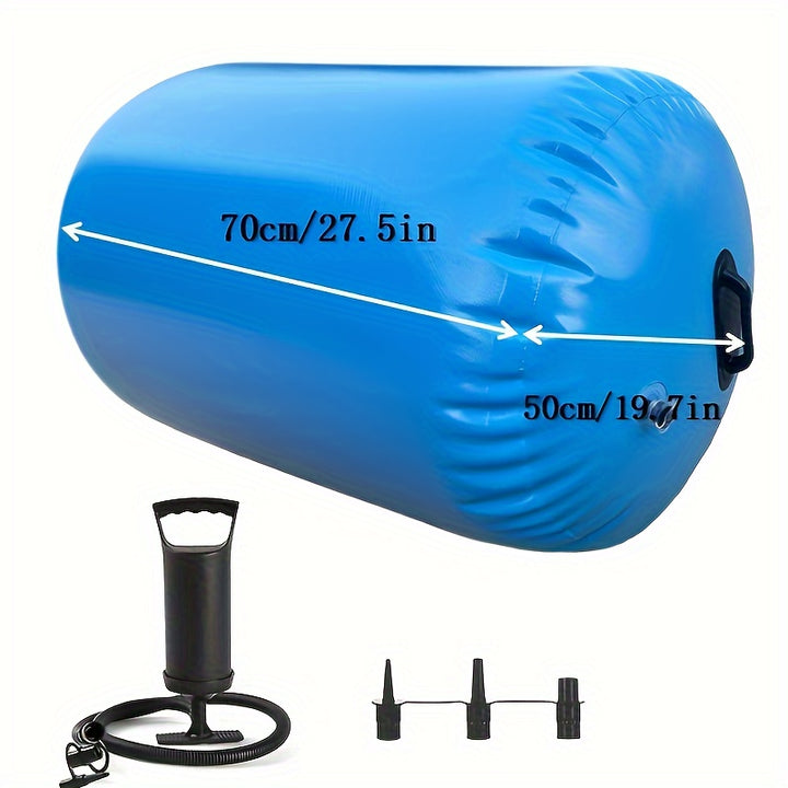 Extra-Large, Thick Yoga Ball with Pump - Versatile Fitness Roller for Tumbling, Cheerleading & Bounce Training - Durable PVC Material, Blue