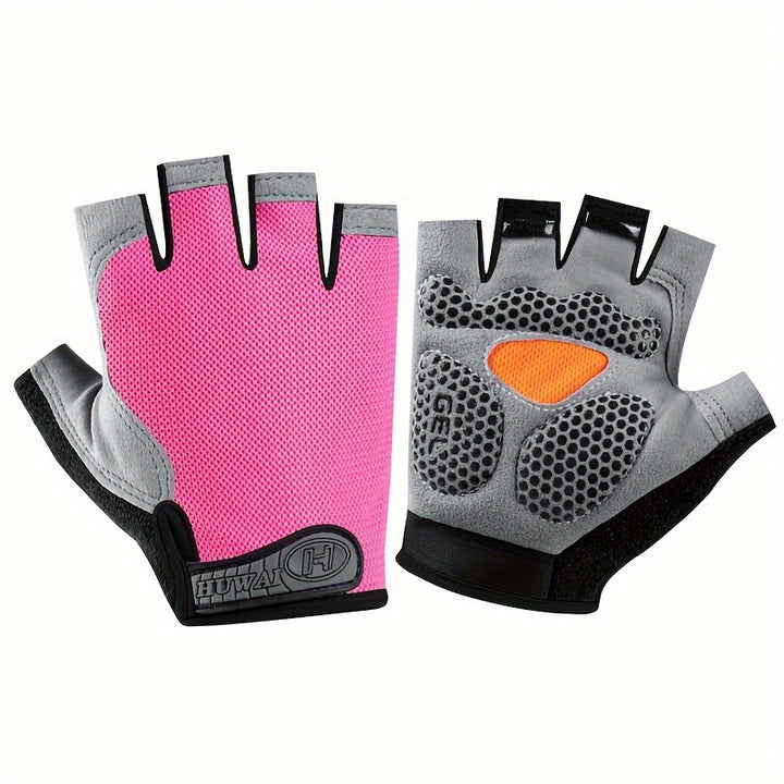 1 Pair Breathable Half Finger Sports Gloves, Non-slip Fitness Gloves For Fitness Hand Protection, Cycling, Gym Weightlifting