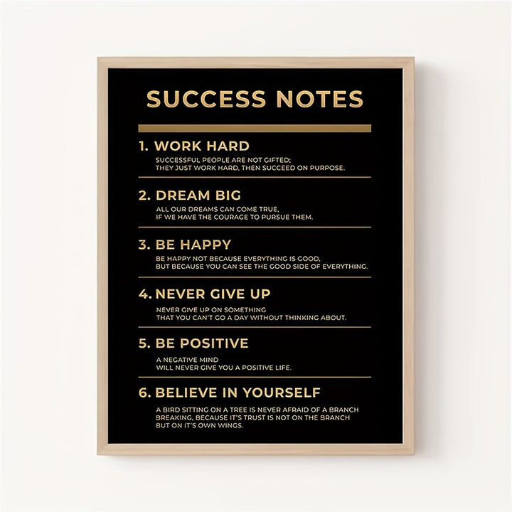 Inspirational Wall Art Success Notes Motivational Poster Quotes Wall Decor For Living Room Bathroom Carstock Paper Print Sign Unframed Art Decoration Ready To Hang 20.32*25.4cm Eid Al-Adha Mubarak