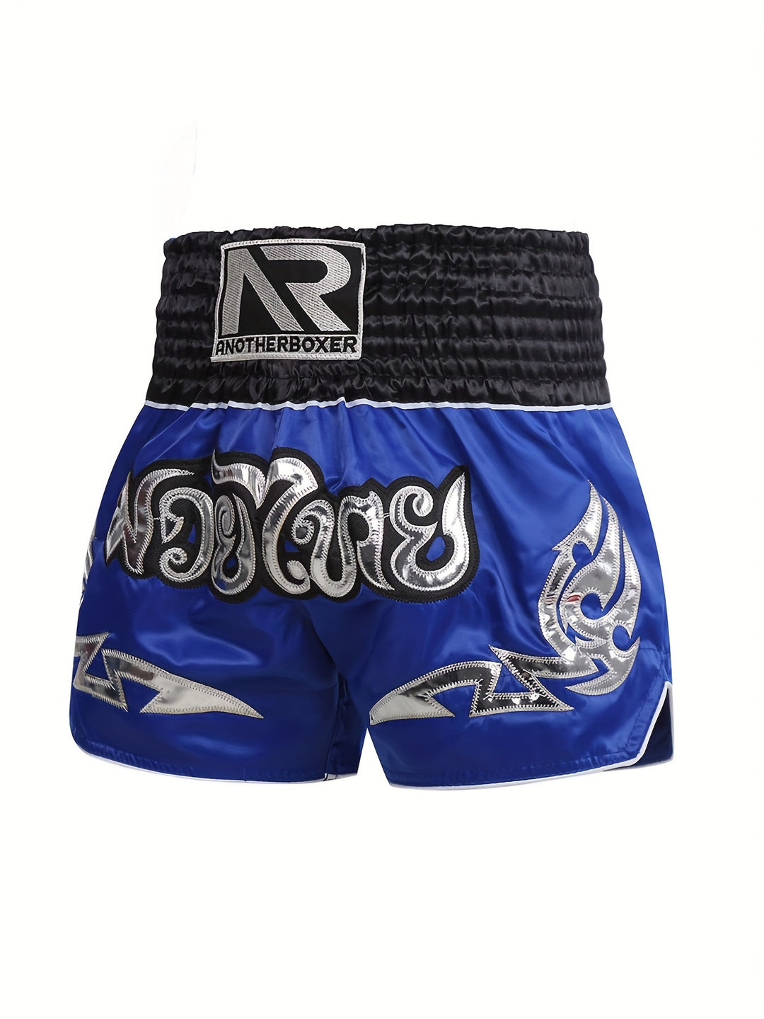 Men's Embroidered Boxing & MMA Shorts - Durable Polyester, Non-Stretch, All-Season Sports Gear for Fitness, Muay Thai & Martial Arts