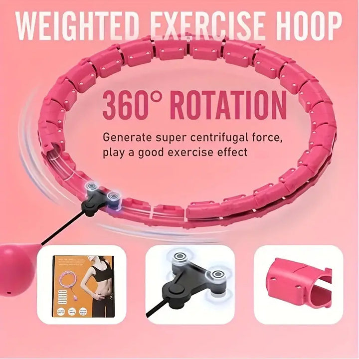 Weighted Fitness Hoop for Adults - 36 Detachable Sections, Adjustable Weight, ABS Material, Solid Ball for Waist Training - Effective Workout Equipment for Weight Loss, Pilates Ring - Idea Exercise Gift on Christmas & New Yea