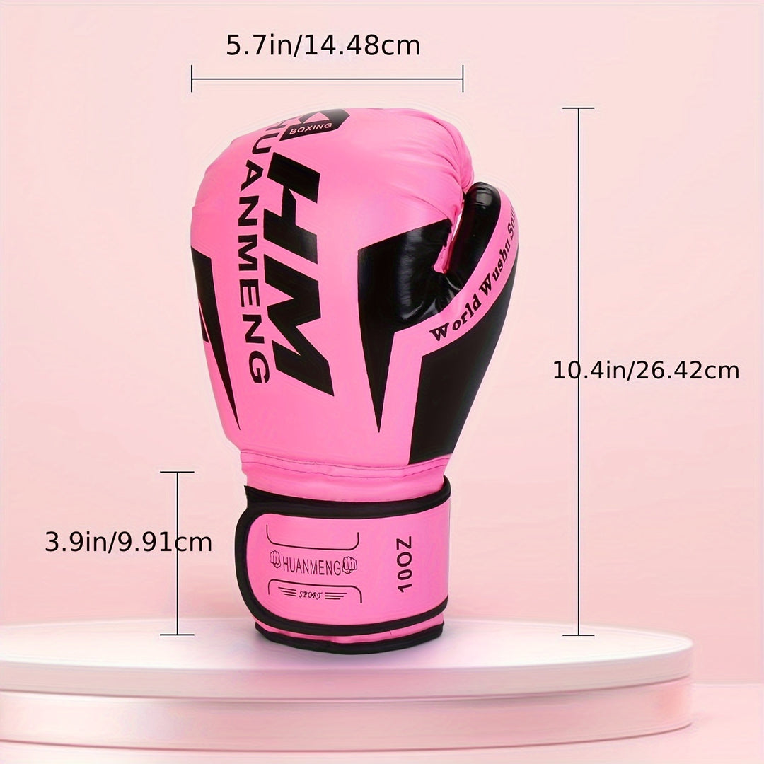 Yobenki Boxing Gloves - Durable PU Leather & Non-Woven Material, Pull-On Closure, Pink - Ideal for Muay Thai, Taekwondo & Combat Training, Adult Size