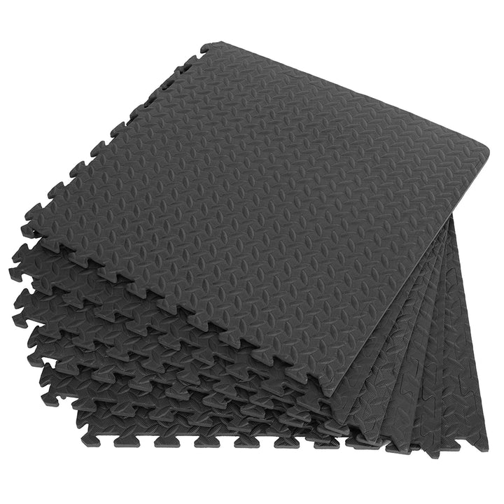 12PCS 30*30Cm EVA Leaf Grain Floor Mats Gym Floor Mat Splicing Mats Patchwork Rugs Thicken Shock for Gym Fitness Room Workouts