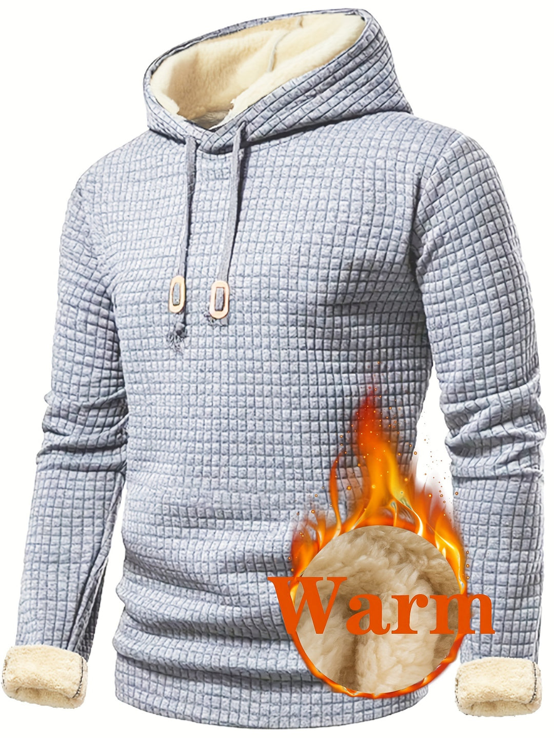 Men's Casual Hoodie with Kangaroo Pocket - Solid Colour, Polyester Blend, Machine Washable - Perfect for Fall & Winter