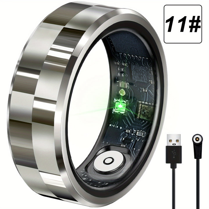 Smart Ring for Tech Lovers - Sleep Tracking, Sensory Games, Short Video Playback Switch, Fitness Tracker with Pedometer And Gesture Control, Stainless Steel, USB Rechargeable, Best Christmas Gift for Everyone