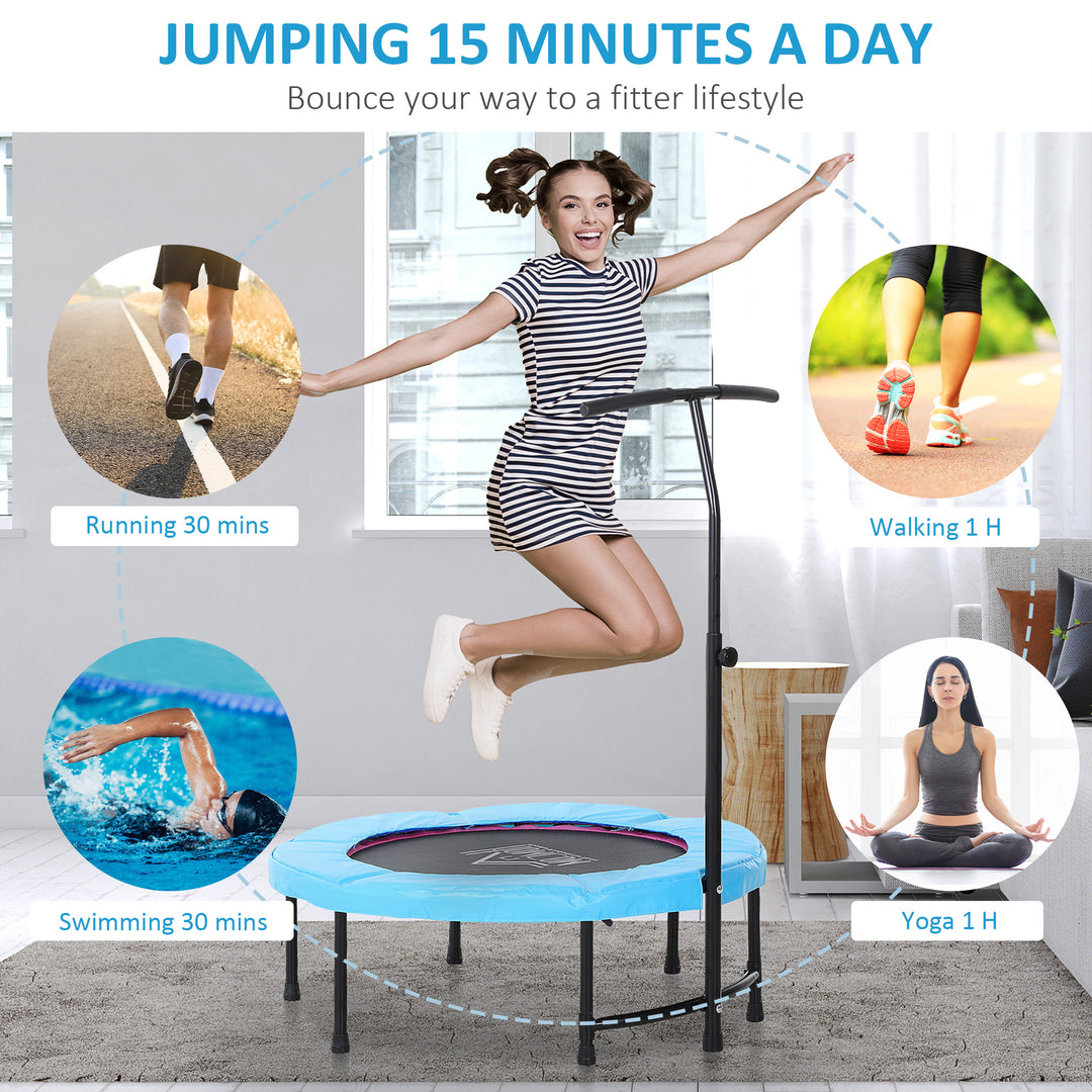 40'' Trampoline Rebounder Indoor Outdoor Adult Mini Jumper with Adjustable Handle