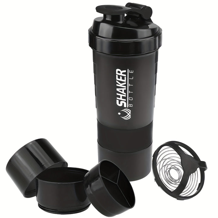 1pc 500ml/17oz Shaker Bottle with Mixing Ball, Durable & Leakproof - Ideal for Gym & Outdoor Fitness Activities