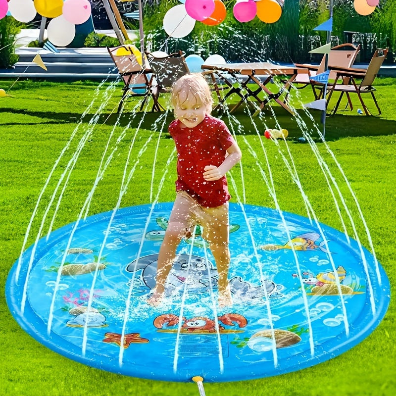 Three Snowmen Inflatable Splash Pad For Kids, PVC Water Play Mat, Outdoor Lawn Game, Summer Toys, Backyard Wading Pool