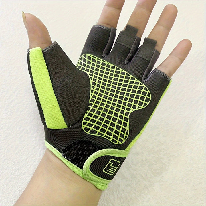 Women's Anti-Slip Sports Gloves - Perfect for Cycling, Gym, Weightlifting & Dumbbells | Durable Polyester, Hook & Loop Closure, All-Season Knit Fabric