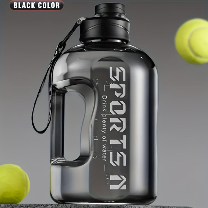 1700ml Durable PC Material Portable Water Bottle with Precise Scale - Ideal for Outdoor Sports, Fitness, Cycling & Gym Workouts - Black