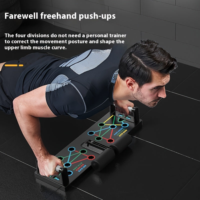 1pc Universal 3-in-1 Multi-Function Push-Up Board, PVC Exercise Equipment for Chest and Abdominal Muscle Training, Home Gym Fitness Tool, Ideal Gift for Sports Enthusiasts - Black