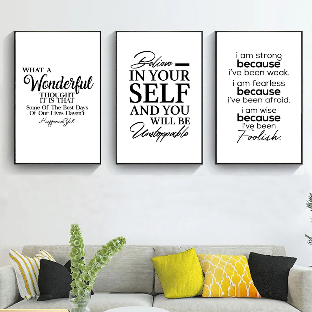 English Inspirational Quotes Words Poster Canvas Print Painting Wall Art Living Room Home Decoration