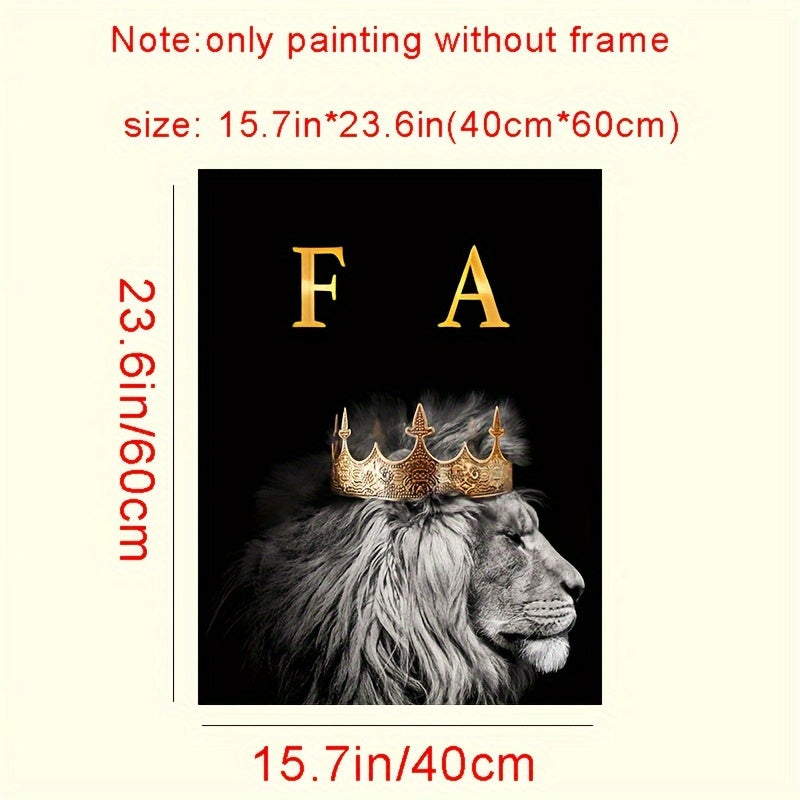 3pcs 15.7*23.6in/40cm*60cm Frameless Modern Abstract Family Of Lions Motivational Quotes Wall Art Canvas Painting Art for Living Room Cuadros Decor No Frame