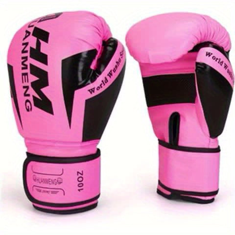 Yobenki Boxing Gloves - Durable PU Leather & Non-Woven Material, Pull-On Closure, Pink - Ideal for Muay Thai, Taekwondo & Combat Training, Adult Size