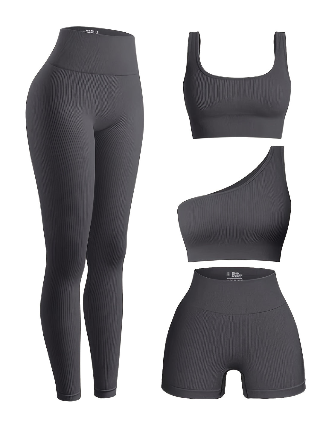 Women's 4-Piece Yoga Set, Sport Athletic Leggings, Sports Bra, Shorts, Fitness Gear For Gym And Outdoor Exercise (without Accesories)