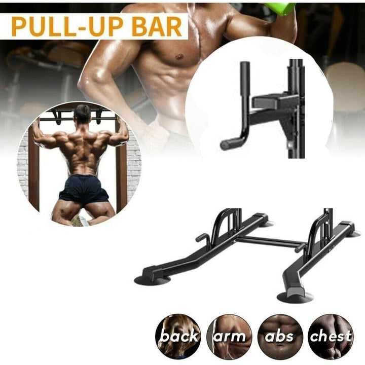 Adjustable Dip Power Tower Station Pull Up Bar for Home Gym Strength Training,Squat Rack Multi-Function Power Cage Workout Equipment, 330LBS