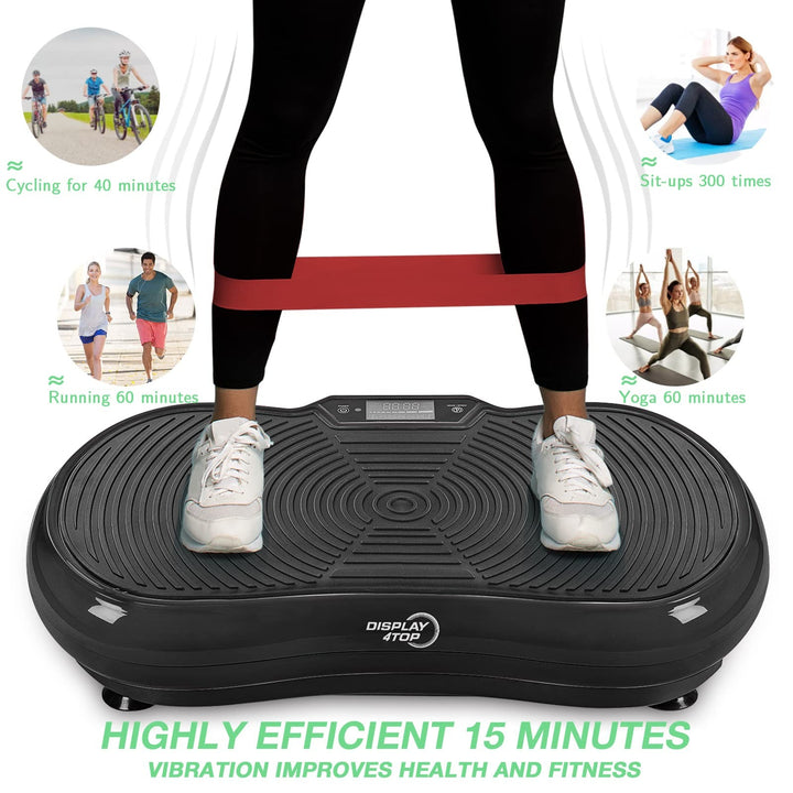 Ultra Slim Vibration Plate Exercise Machine,5 Programs + 180 Levels, Full Whole Body Vibration Machine for Home Fitness & Weight Loss,With Speakers (with Fitness Band)