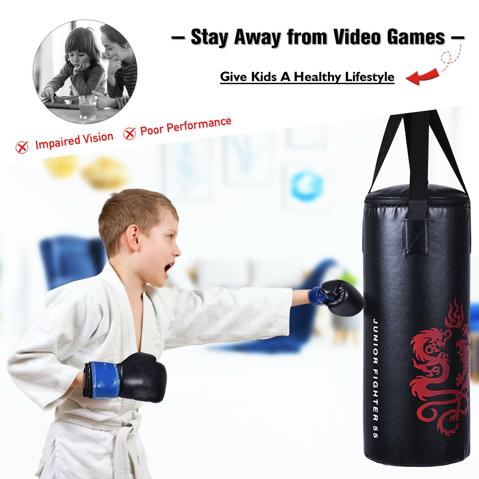 Children'S Boxing Training Set with Rucksack