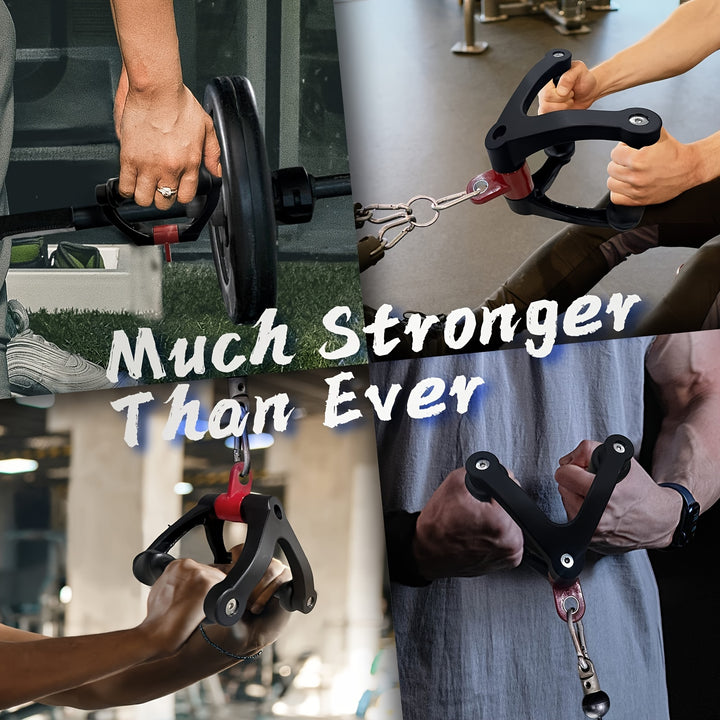 Ergonomic V-Grip Handle for Cable Machines - Dual D Design, TPE Material, Fit - Ideal for Pull Downs & Strength Training - Red/Black