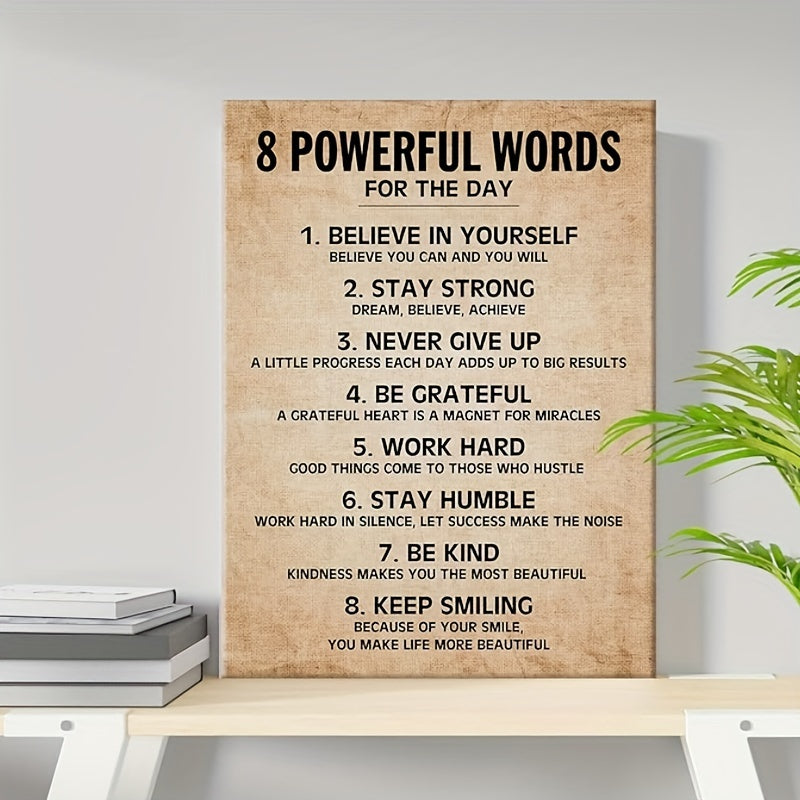 1pc Motivational Quote Inspirational Canvas Wall Art Office Home Classroom Decor Positive Poster Picture Artwork Art Posters Canvas Valentine's Day Prints Wall Art No Frame Eid Al-Adha Mubarak