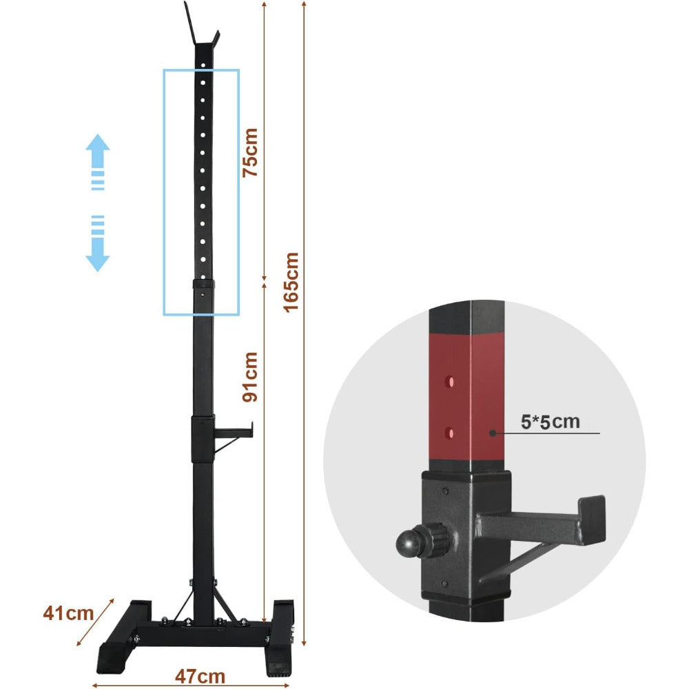 Squat Rack Heavy Duty Barbell Rack Adjustable Weight Lifting Bar Rack Dip Stand Weight Bench Press Rack Support Squat Stands For Home Gym Weight Lifting Equipment Max Load 249.48 KG