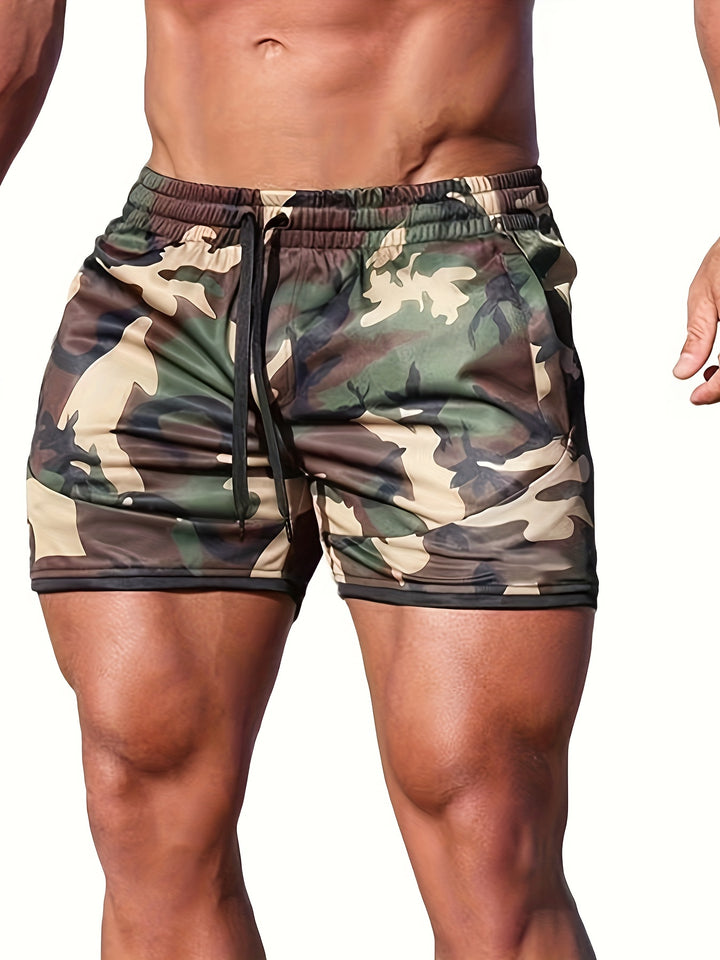 Men's Casual Slightly Stretch Elastic Waist Drawstring Mesh Shorts For Summer Gym Workout Training