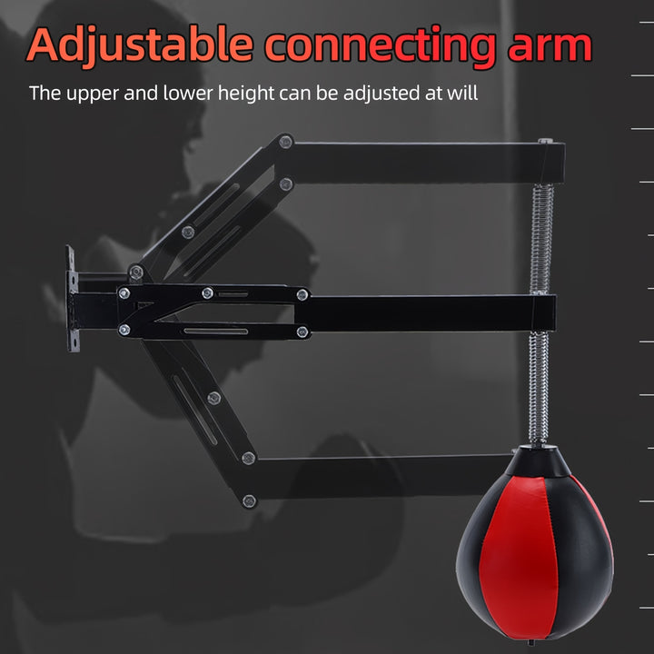 Adjustable Wall-Mounted Punching Bag Holder, Heavy-Duty Nylon Speed Ball Hanger, for Martial Arts, Boxing, and Dodging, with Inflatable Pear-Shaped Vent Ball for Fitness and Exercise