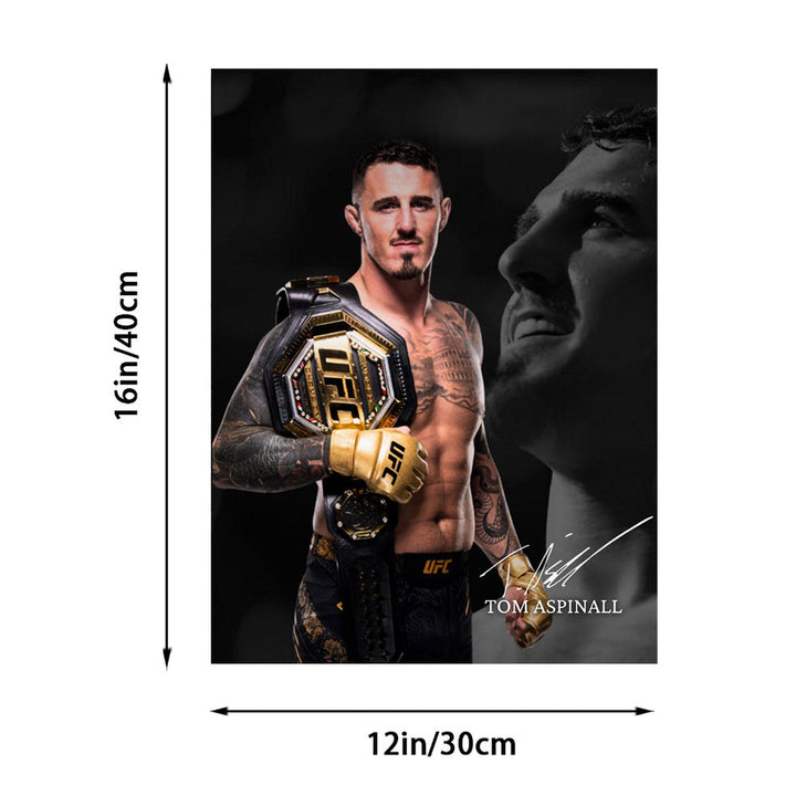 Room Decor 1pc Tom Aspaulin UFC Champion Poster, Frameless Canvas Wall Art, 30.48x40.64 cm, Heavyweight MMA Wrestler Taekwondo Champion Print, for Home, Bedroom, Living Room, Bathroom, Office, Hotel, Cafe Decor