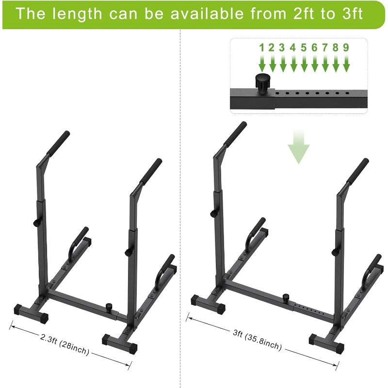 Heavy Duty Dip Bar, Sturdy Dip Station with Adjustable Height, Multi-Function Parallel Bars for Home Gym Strength Training