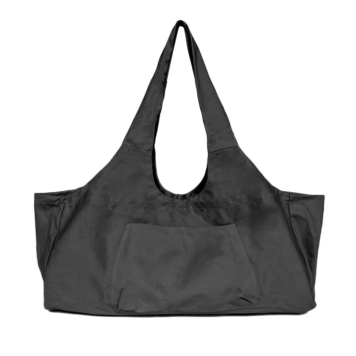 Large Capacity Canvas Tote Bag, Non-Waterproof, Multi-Purpose Shoulder Bag with Zipper Pocket, Versatile for Yoga Mat, Gym, Daily Use, Black/Grey/Purple, 10-19L Storage Organizer