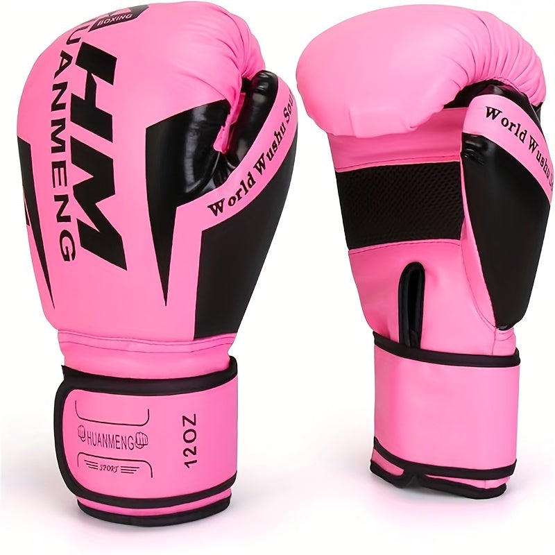 Yobenki Boxing Gloves - Durable PU Leather & Non-Woven Material, Pull-On Closure, Pink - Ideal for Muay Thai, Taekwondo & Combat Training, Adult Size