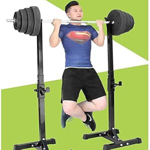 Squat Rack Heavy Duty Barbell Rack Adjustable Weight Lifting Bar Rack Dip Stand Weight Bench Press Rack Support Squat Stands For Home Gym Weight Lifting Equipment Max Load 249.48 KG