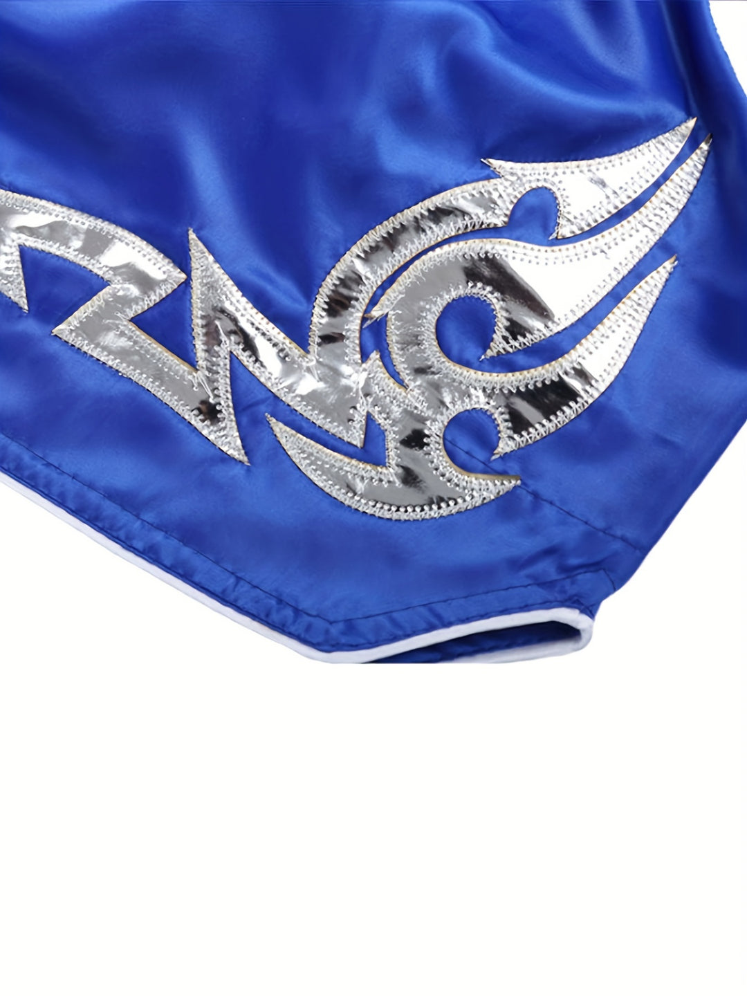 Men's Embroidered Boxing & MMA Shorts - Durable Polyester, Non-Stretch, All-Season Sports Gear for Fitness, Muay Thai & Martial Arts