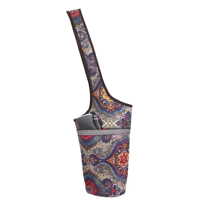 Bohemian Style Yoga Mat Bag with Large Zipper Pocket