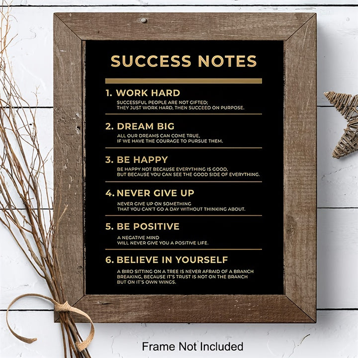 Inspirational Wall Art Success Notes Motivational Poster Quotes Wall Decor For Living Room Bathroom Carstock Paper Print Sign Unframed Art Decoration Ready To Hang 20.32*25.4cm Eid Al-Adha Mubarak