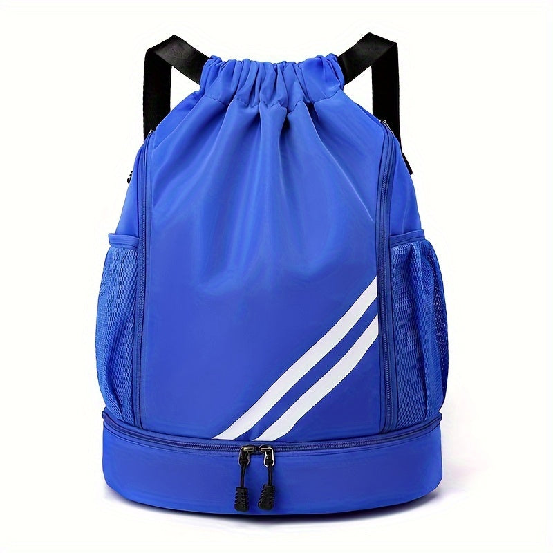 Drawstring Sports Gym Bag - Polyester Softshell, Practical Pockets, Ideal For Basketball, Outdoor, Travel, Swimming, Hiking, Climbing