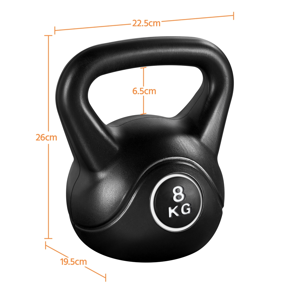 Yaheetech 6kg/8kg/12kg Kettlebell HDPE Coated Kettle Bells for Home Gym Fitness Workout Bodybuilding Weight Lifting