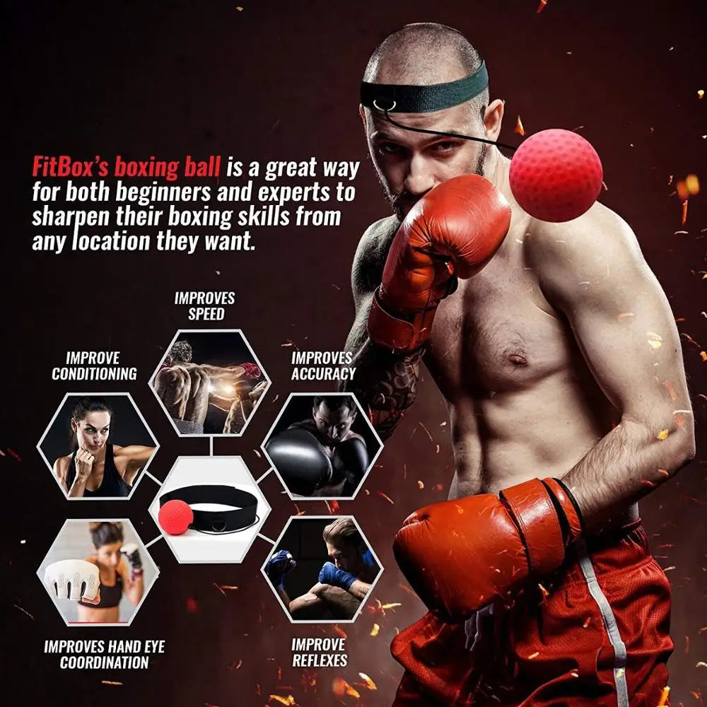 Boxing Reflex Ball Boxing Balls with Headband Punching Speed Fight Skill and Hand Eye Coordination Training
