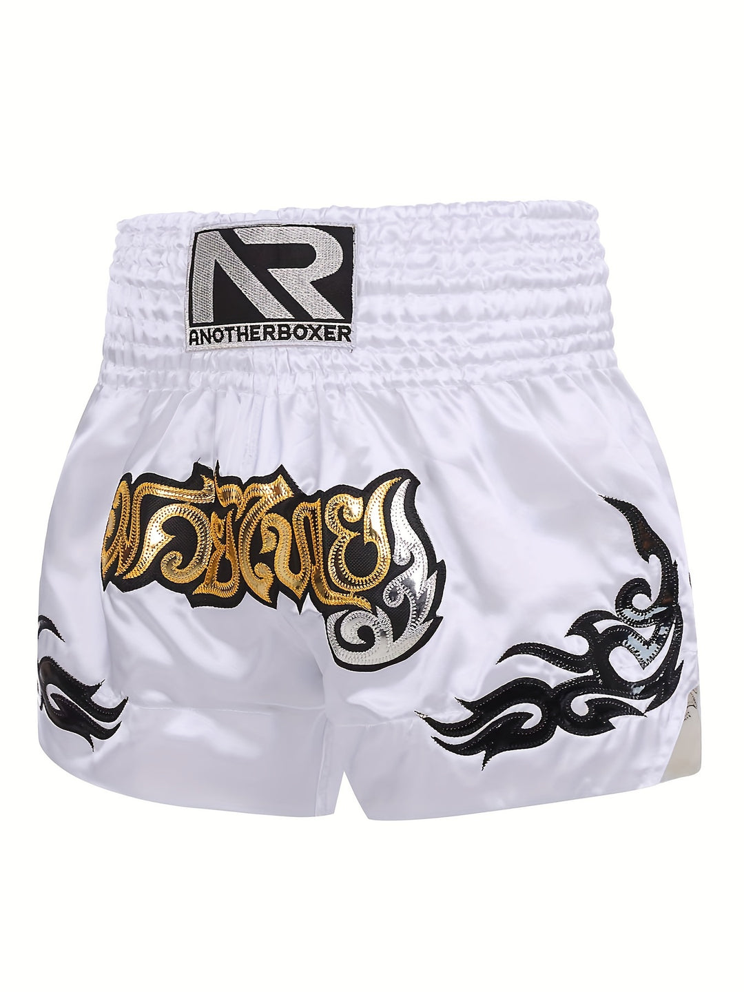 Embroidered Muay Thai & MMA Shorts - Durable Polyester, Non-Stretch, All-Season Sports Gear for Boxing & Training