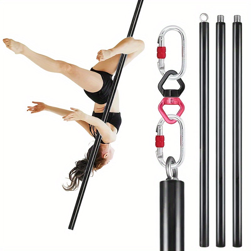 3m Portable Aerial Flying Pole - Stainless Steel, Rotating Dance & Fitness Bar for Home Gym Training