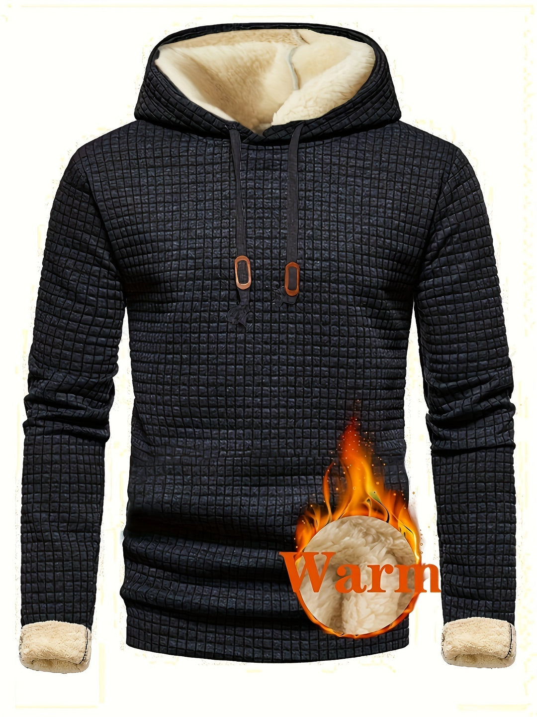 Men's Casual Hoodie with Kangaroo Pocket - Solid Colour, Polyester Blend, Machine Washable - Perfect for Fall & Winter